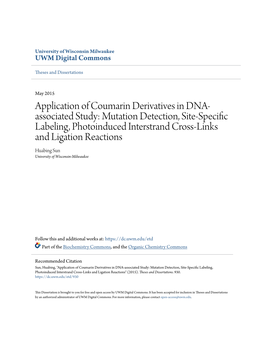 Application of Coumarin Derivatives in DNA