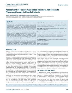 Assessment of Factors Associated with Low Adherence to Pharmacotherapy in Elderly Patients