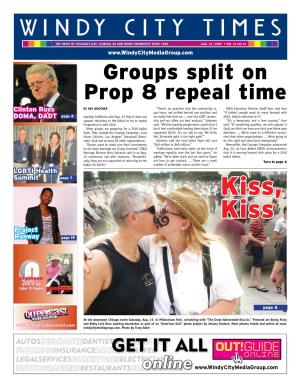 Groups Split on Prop 8 Repeal Time