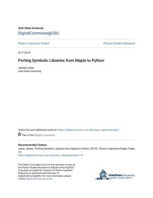 Porting Symbolic Libraries from Maple to Python
