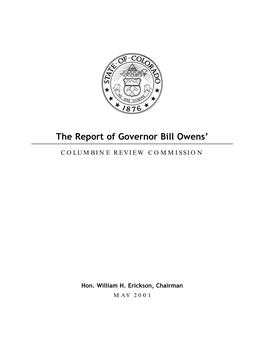 The Report of Governor Bill Owens'