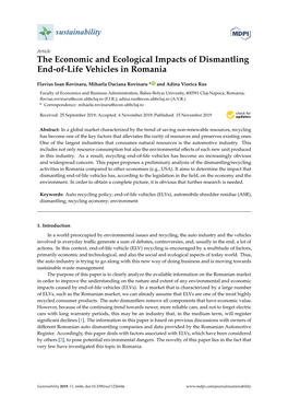 The Economic and Ecological Impacts of Dismantling End-Of-Life Vehicles in Romania