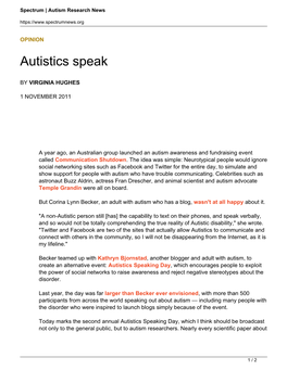 Autistics Speak