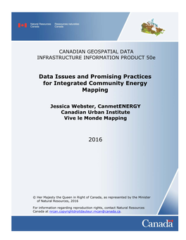 Data Issues and Promising Practices for Integrated Community Energy Mapping