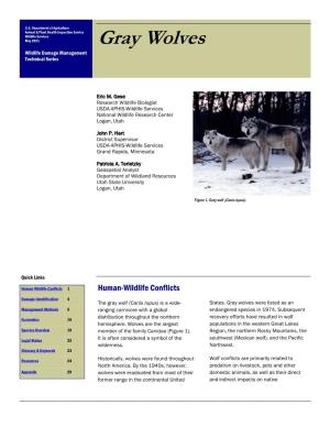 Gray Wolves Wildlife Damage Management Technical Series