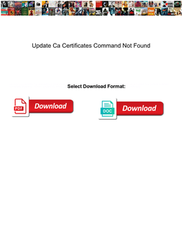 Update Ca Certificates Command Not Found