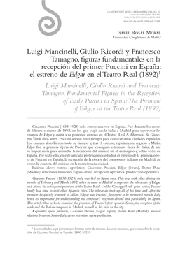 Luigi Mancinelli, Giulio Ricordi Y Francesco Tamagno, Figuras