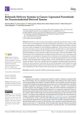 Retinoids Delivery Systems in Cancer: Liposomal Fenretinide for Neuroectodermal-Derived Tumors