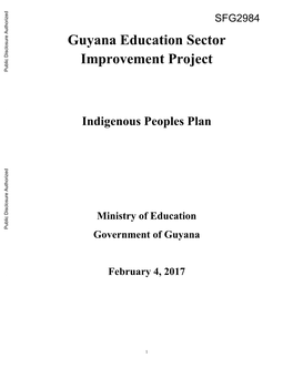 Guyana Education Sector Improvement Project Public Disclosure Authorized