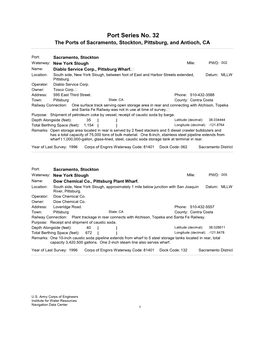 Port Series No. 32 the Ports of Sacramento, Stockton, Pittsburg, and Antioch, CA