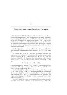 Basic (And Some More) Facts from Convexity