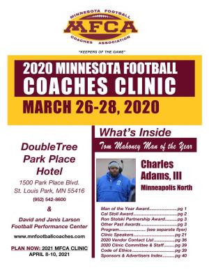 Coaches Clinic March 26-28, 2020