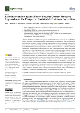 Early Intervention Against Desert Locusts: Current Proactive Approach and the Prospect of Sustainable Outbreak Prevention