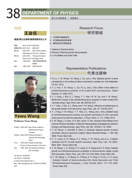 38DEPARTMENT of PHYSICS Yewu Wang
