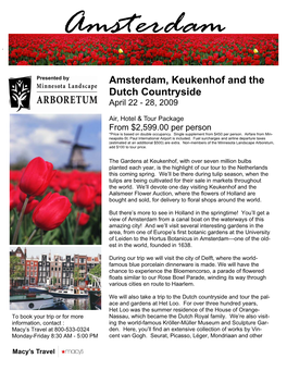 Amsterdam, Keukenhof and the Dutch Countryside