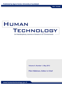 An Interdisciplinary Journal on Humans in ICT Environments Volume 9, Number 1, May 2013 DOI