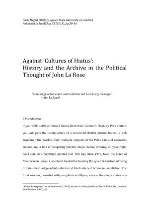 History and the Archive in the Political Thought of John La Rose