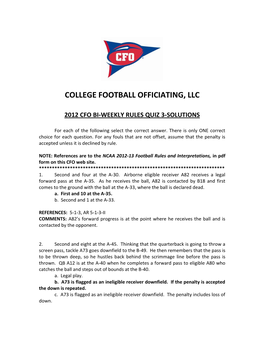 College Football Officiating, Llc