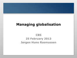 Managing Globalisation