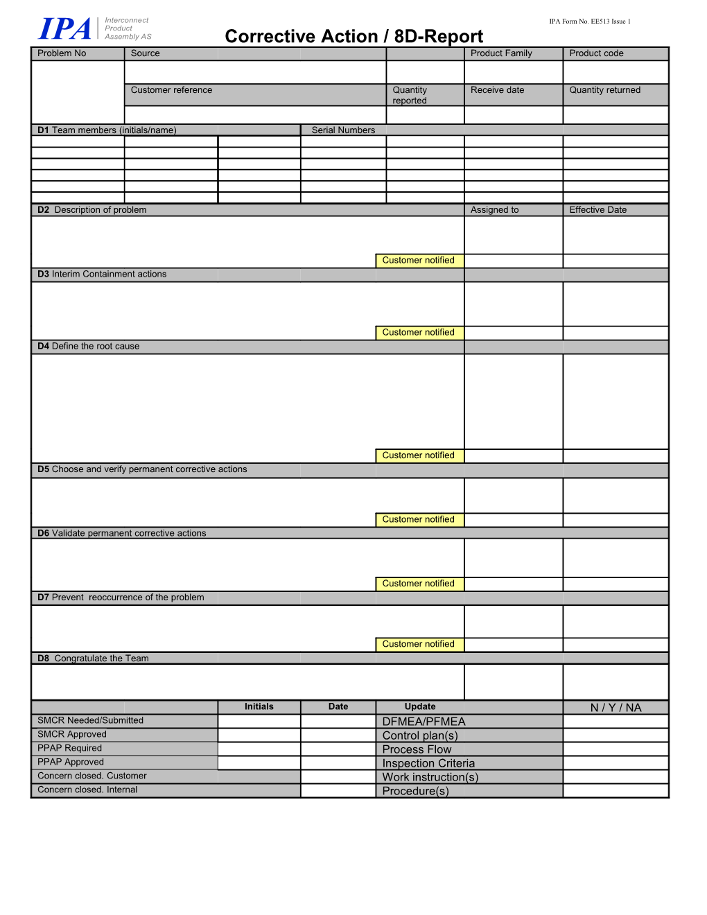 Corrective Action / 8D-Report