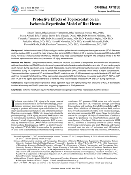 Protective Effects of Topiroxostat on an Ischemia-Reperfusion Model of Rat Hearts