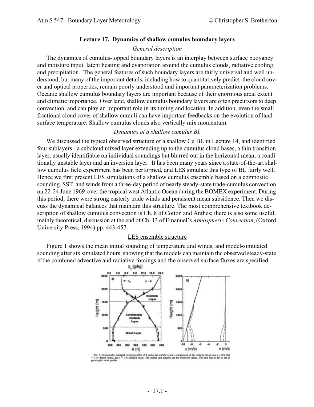 17.1 - Atm S 547 Boundary Layer Meteorology © Christopher S