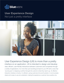 User Experience Design Not Just a Pretty Interface