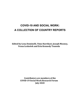 Covid-19 and Social Work: a Collection of Country Reports