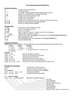 Unix Command Quick Reference