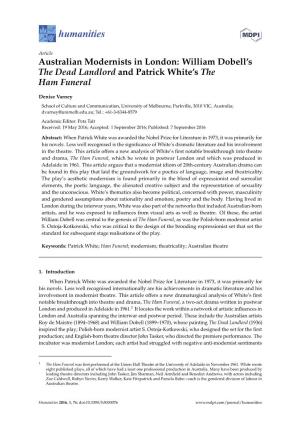 William Dobell's the Dead Landlord and Patrick White's the Ham Funeral