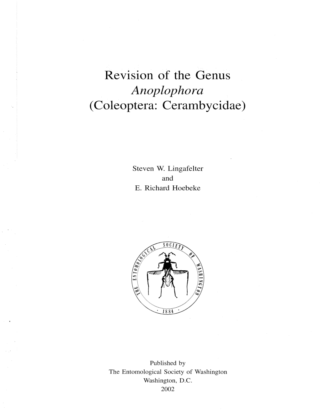 Revision of the Genus Anoplophora (Coleoptera: Cerambycidae)