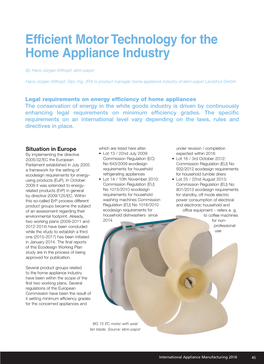 Efficient Motor Technology for the Home Appliance Industry