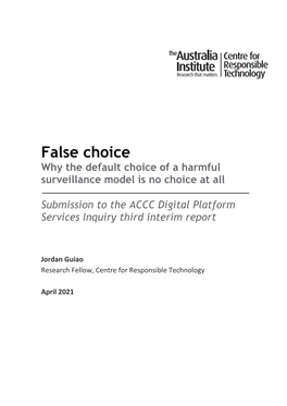 False Choice Why the Default Choice of a Harmful Surveillance Model Is No Choice at All