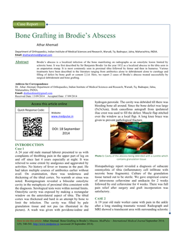 Bone Grafting in Brodie's Absc Rafting in Brodie's Abscess