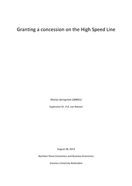 Granting a Concession on the High Speed Line