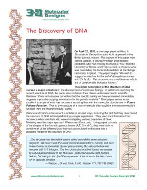 The Discovery of DNA with Student Handout