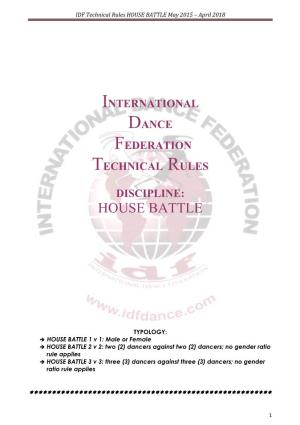 IDF Technical Rules HOUSE BATTLE May 2015 – April 2018