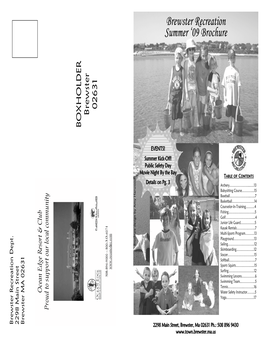 Brewster Recreation Summer '09 Brochure