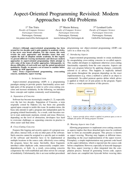 Aspect-Oriented Programming Revisited: Modern Approaches to Old Problems