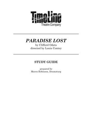PARADISE LOST by Clifford Odets Directed by Louis Contey