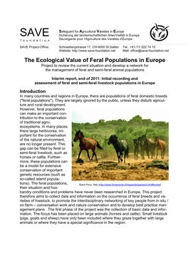 The Ecological Value of Feral Populations in Europe