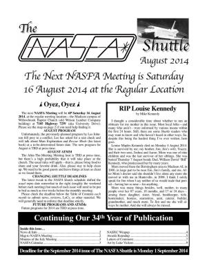 August 2014 NASFA Shuttle