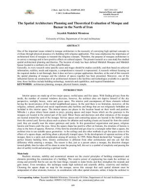 The Spatial Architecture Planning and Theoretical Evaluation of Mosque and Bazaar in the North of Iran