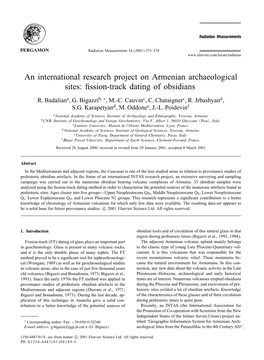 An International Research Project on Armenian Archaeological Sites: Ÿssion-Track Dating of Obsidians