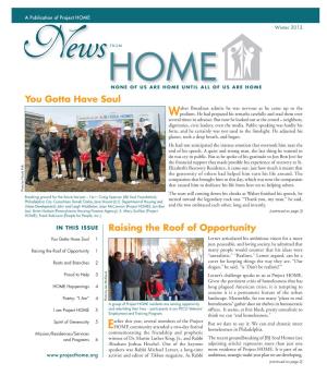 Download the Winter 2013 Edition of News from HOME