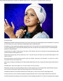 Sufi Ki Sultana Harshdeep Kaur to Headline Free MOSAIC Outdoor Festival - Newseastwes T: the Indian Diaspora, Bollywood