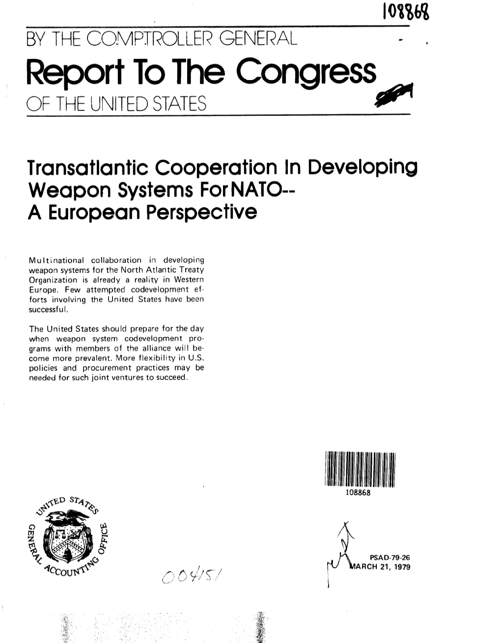 PSAD-79-26 Transatlantic Cooperation in Developing