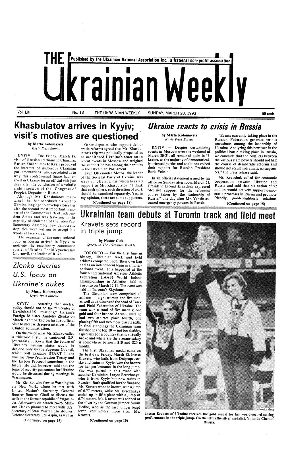 The Ukrainian Weekly 1993