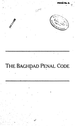 The Baghdad Penal Code