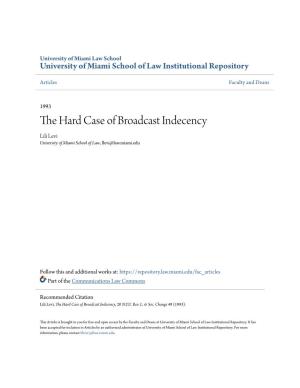 The Hard Case of Broadcast Indecency, 20 N.Y.U